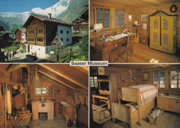 Delcampe - Schweiz Saas Fee Wallis Saaser Museum Architektur Bergdorf Gelaufen #SCB387 - Saas-Fee