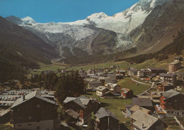Delcampe - Switzerland Saas Fee Alpine Village Panorama With Glaciers #SCB388 - Saas-Fee