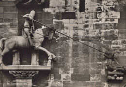 Delcampe - Schweiz Basel Stadt St Georg Am Münster Statue Real Photo Unposted #SCB380 - Basel