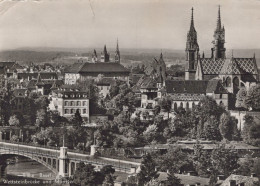 Delcampe - Schweiz Basel Stadt Panoramablick Wettsteinbrücke Münster Real Photo #SCB372 - Basel