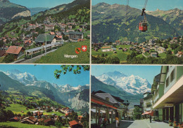 Delcampe - Schweiz Wengen Berner Oberland Dorf Bergbahn Gondel Alpenlandschaft #SCB286 - Wengen