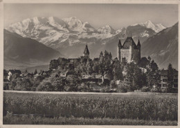 Delcampe - Schweiz Thun Bern Schloss Und Blüemlisalpgruppe Oblitert #SCB228 - Thun