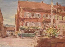Delcampe - Schweiz Sursee Luzern Hotel Hirschen Architektur Mit Brunnen Unposted #SCB221 - Sursee