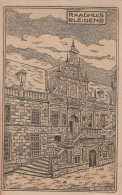 Delcampe - Nederland Leiden Raadhuis Architectuur Gravure Verzonden #SCB122 - Leiden