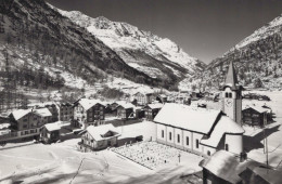 Delcampe - Schweiz Saas Almagell Wallis Winterlandschaft Mit Kirche Und Bergen #SCC019 - Saas-Almagell