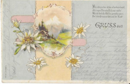 Delcampe - Paysage Montagne, Fleurs Gruss Aus (non Renouvelable - Offre Inférieure Refusée) - Blumen
