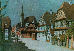 Delcampe - CPM - Illustration HANSI - ALSACE Merveilleuse "Quand La Nuit Baigne Le Village, Le Veilleur De Nuit "- Edit. La Cigogne - Hansi