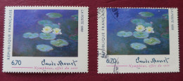 Delcampe - FRANCE VARIÉTÉ Piquage à Cheval YT 3247 Tableau CLAUDE MONET Signé Calves - Oblitérés