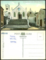 Delcampe - Bermuda Old Tinted Postcard St. Peters - Oldest Church - Bermuda