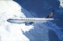 Delcampe - CPA Griechisches Passagierflugzeug, Airbus A300, Olympic Airways - Altri & Non Classificati