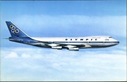 Delcampe - CPA Olympic Airways, Boeing 747 200 B, Jumbo Jet, Griechisches Passagierflugzeug - Altri & Non Classificati