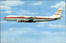 Delcampe - CPA Iberia Douglas DC 8 Turbofan, Spanisches Passagierflugzeug, EC ARC - Altri & Non Classificati