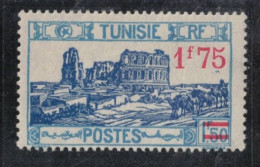 Delcampe - TUNISIE - N ° 184 B - SURCHARGE À SEC - * - TRACE DE CHARNIÈRE - AUCUN JOUR - COTE 240 € - - Neufs