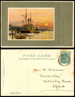 Delcampe - Steamers Steam Ships Boats, Harbour Beach, Sunset Artist Drawn 1904 Old Postcard - Non Classés