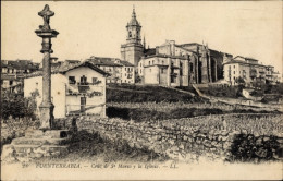 Delcampe - CPA Hondarribia Fuenterrabia Baskenland, Cruz De S. Marci Y La Iglesia - Sonstige & Ohne Zuordnung