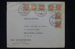 Delcampe - ISLANDE - Enveloppe Commerciale De Reykjavík Pour Le USA En 1935 - Affrt Multiple - S 1208 - Lettres & Documents