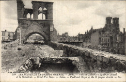 Delcampe - CPA Les Ruines De La Grande Reims Voute Et Clocher De L'eglise St Jacques Militaria - Reims