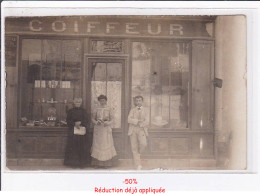 Delcampe - Carte Photo De Commerce : Coiffeur Parfumeur CRIQUEVILLE - Très Bon état - Geschäfte