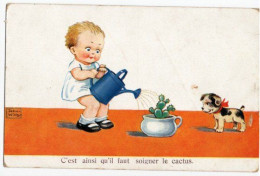Delcampe - CP John WILLS Fantaisie Humour " Soigner Le Cactus" - Wills, John