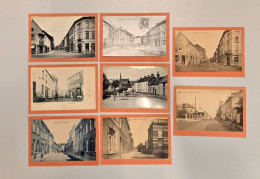 Delcampe - Lot 7 CPA Gosselies - Rues & Places (Rue Perdue, Temsei Pre-1904, Fransart, Vandervelde, Économie, Progrès) - Charleroi