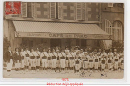 Delcampe - NEVERS : Carte Photo Du Café Du Parc (texte Parlant D'un Accident Arrivé Lors De L'exposition De Bruxelles En 1910 - Nevers