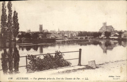 Delcampe - CPA Auxerre Vue Generale Prise Du Pont Du Chemin De Fer - Auxerre