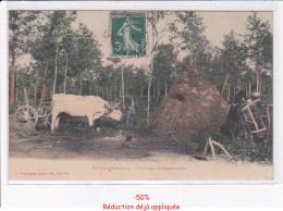 Delcampe - CLAMECY: En Forêt Nivernaise, Une Loge De Charbonniers, Bois - état (rare En Couleur) - Clamecy