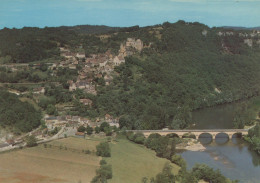 Delcampe - France Castelnaud Village Château Et Pont Sur La Unposted #SCC339 - Autres & Non Classés