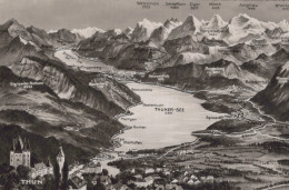Delcampe - Schweiz Thun Berner Oberland Panorama Berner Alpen Seen Schlossansicht #SCC161 - Thun