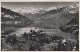 Delcampe - Schweiz Spiez Thunersee Schloss Architektur Berglandschaft Verschickt #SCC104 - Spiez
