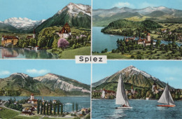 Delcampe - Schweiz Spiez Kanton Bern Thunersee Schloss Segelboote Alpen Landschaft #SCC083 - Spiez