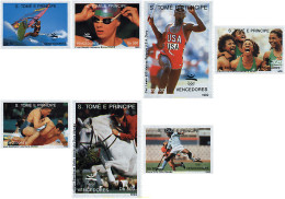 Delcampe - 361142 MNH SANTO TOME Y PRINCIPE 1992 25 JUEGOS OLIMPICOS VERANO BARCELONA 1992 - Chevaux