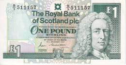 Delcampe - BILLETE DE ESCOCIA DE 1 POUND DEL AÑO 1990 EN CALIDAD EBC (XF) (BANKNOTE) - 1 Pound