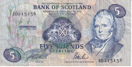 Delcampe - BILLETE DE ESCOCIA DE 5 POUNDS DEL AÑO 1990  (BANKNOTE) - 1 Pound