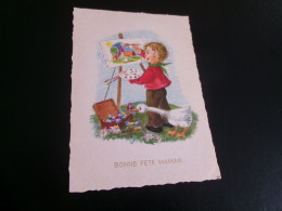 Delcampe - BELLE ILLUSTRATION  HUMORISTIQUE.."BONNE FETE MAMAN" ..JEUNE ENFANT ARTISTE PEINTRE ... - Mother's Day