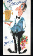 Delcampe - Cpm  Hors Format 2 Volets, Avec Du Champagne Mes Chaleureuses Félicitations - Geburtstag
