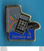 Delcampe - PIN'S //  ** PHILIPS SERVICE S.A ** - Telecom Francesi