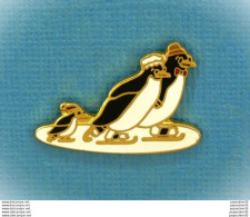 Delcampe - 1 PIN'S //  ** FAMILLE DE PINGOUINS SUR LA BANQUISE ** . (©Designs By Margarita). - Animales