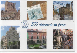 Delcampe - ESPAÑA AENTERO POSTAL 300 ANIV CORREOS MARIA DE HUERVA TENERIFE VILLANUEVA SERANA ALCALA HENARES VALLADOLID - 1931-....