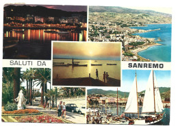 Delcampe - Italie - Sanremo - Saluti Da San Remo - Notturno Dal Mare - Panorama - La Primavera - Porto Turistico - Tramonto - San Remo