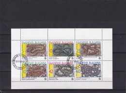 Delcampe - SA10b Bulgaria 1989 Snakes Used Block - Andere & Zonder Classificatie