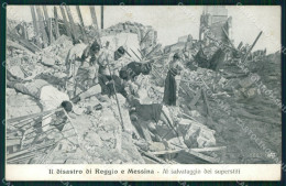 Delcampe - Messina Città Salvataggio Superstiti Terremoto Alterocca 5607 Cartolina MX0843 - Messina