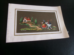 Delcampe - BELLE ILLUSTRATION DOUBLE SIGNE CYBELE ? ....EGLISE ET PERSONNAGES .. EN GRECE ?? - Sonstige & Ohne Zuordnung