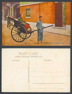 Delcampe - China Hong Kong C.1920 Old Postcard Chinese Lady Woman, Street, Coolie, Rickshaw - China