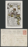 Delcampe - Collie Dog Puppy, With Loving Birthday Wishes To My Dear Auntie 1d. Old Postcard - Perros
