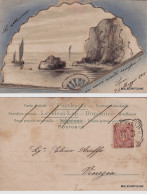 Delcampe - # 1901 - Cartolina Con VENTAGLIO  "PANORAMA MARINO" - Mode
