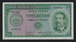 Delcampe - Portugal PORTUGUESE CAPE VERDE 20 Escudos 1972 P-52 UNC - Cap Vert