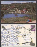 Delcampe - Ceylon GB QEII 3d Maritime Mail, Post Office Old Postcard Across The Lake, Kandy - Sri Lanka (Ceylon)