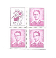 Delcampe - Postzegel Belgique Belgie Koning Boudewijn Bril 3 F Bloc Timbres MNH - 1953-2006 Modernes [B]