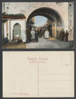 Delcampe - Morocco Old Color Postcard Tetouan Tetuan Main Street Scene Calle Principal Gate - Non Classés